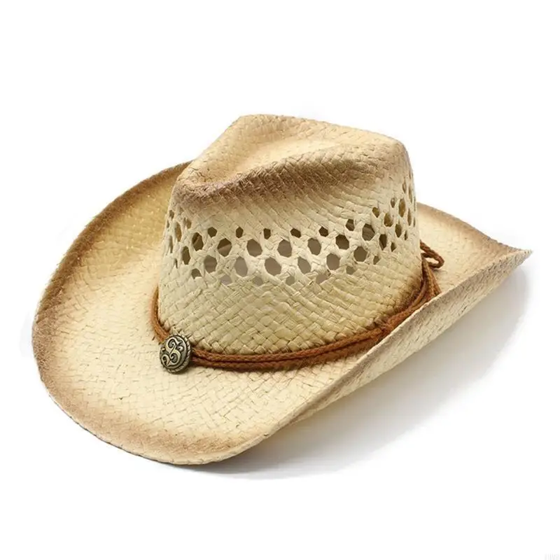

Handmade Fishing Hat Wide Brim Cowboy Hat for Women Men Dress-up Party 49MB