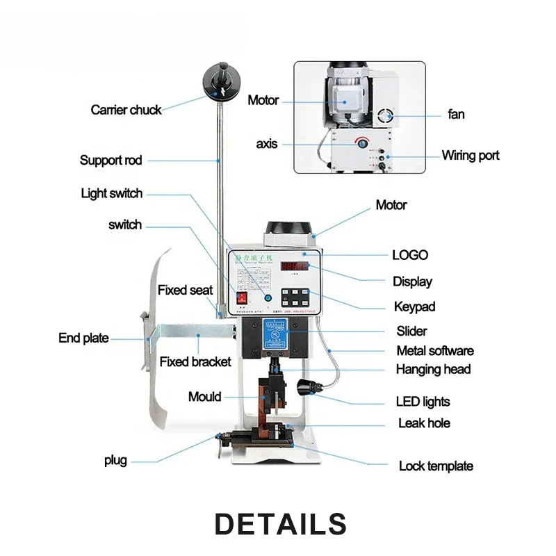 Semi-automatic Mute Terminal Crimping  Machine,EW-09C 2T-4T Cable Wire Terminal Crimping Machine