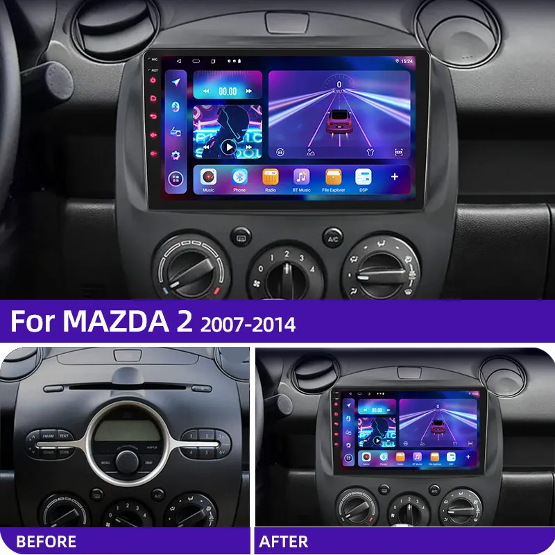 Car Android Radio Multimedia Player For MAZDA 2 Mazda2 2007 2008 2009 2010 2011 2012 2013 2014 GPS Navi 2din 2 din Autoradio