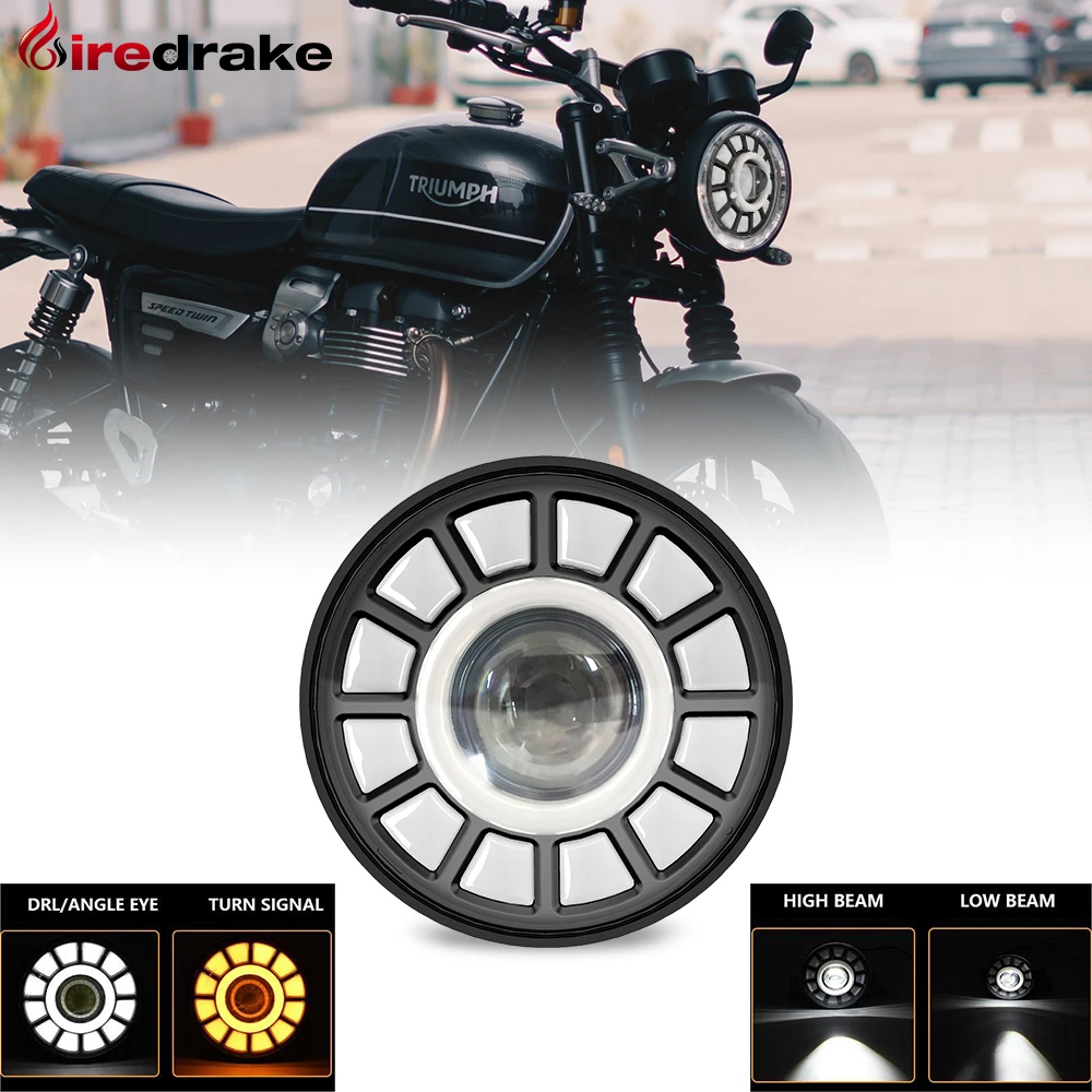 

Firedrake 5.75 inch motorcycle headlights Round headlights 200W 6000K 3000K 200000LM 24V