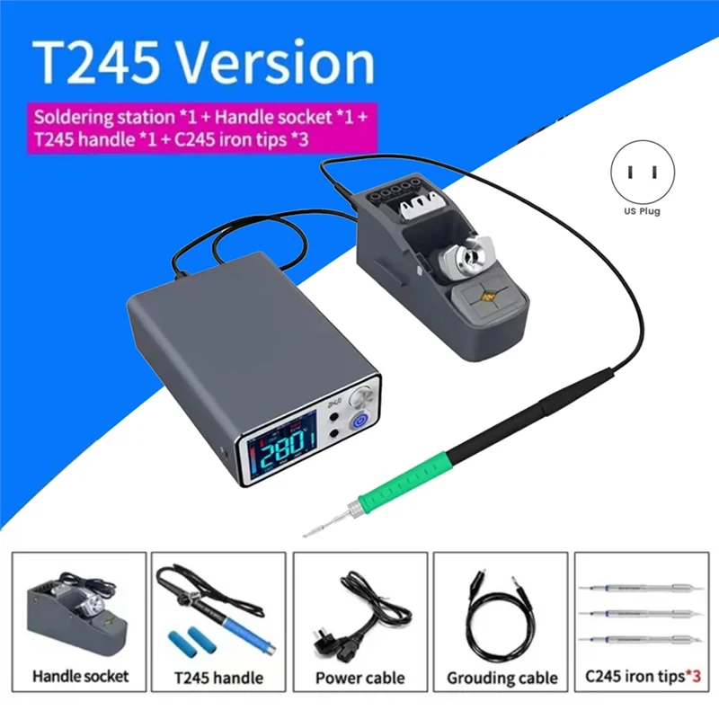 A98E-T3B インテリジェントはんだステーションハンドル溶接こてのヒント電気セット SMD BGA 修理 T3B-T115 米国プラグ