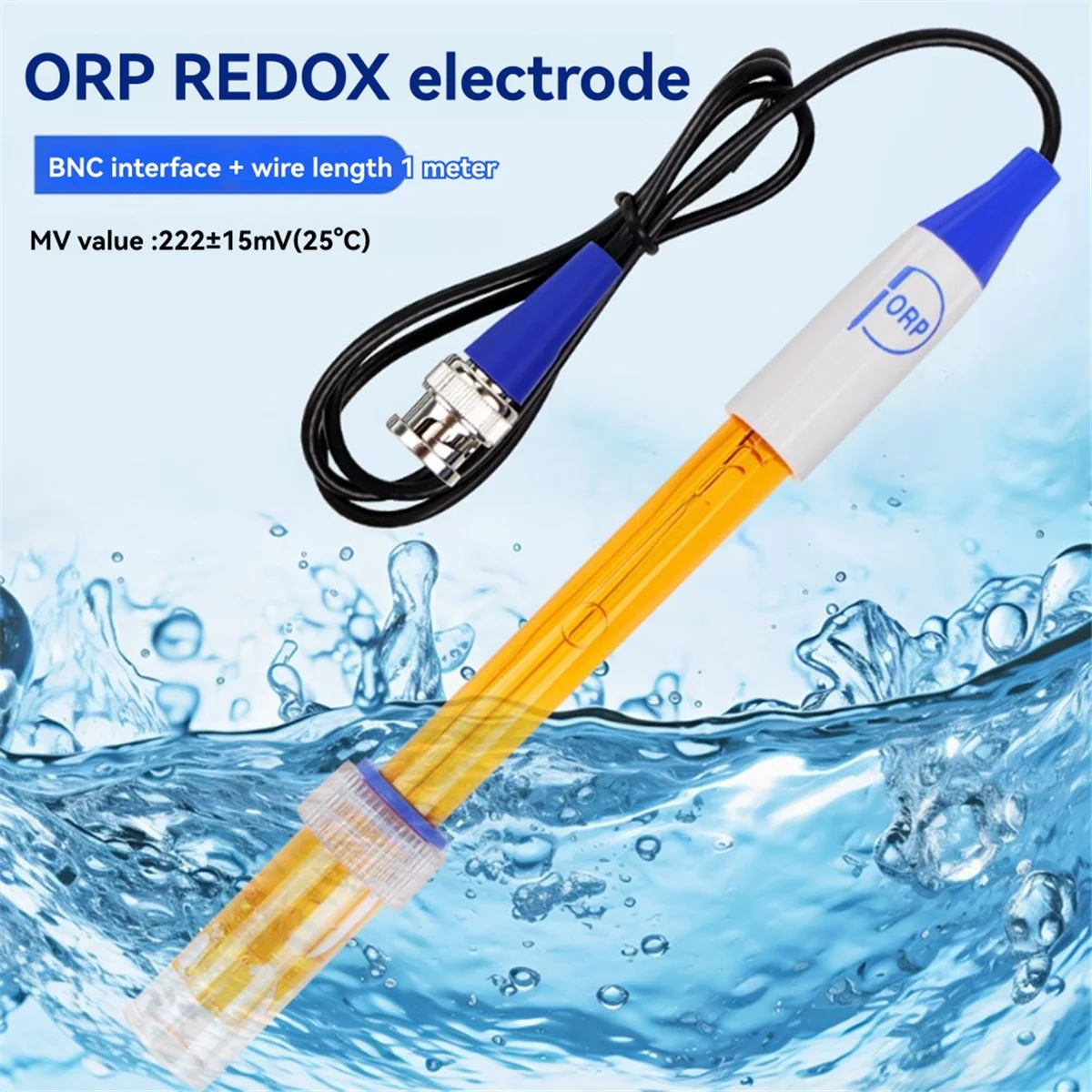 Sonda de eletrodo composto orp a002, sensor de substituição orp, sonda de alta precisão adequada para laboratório, aquário, hidroponia