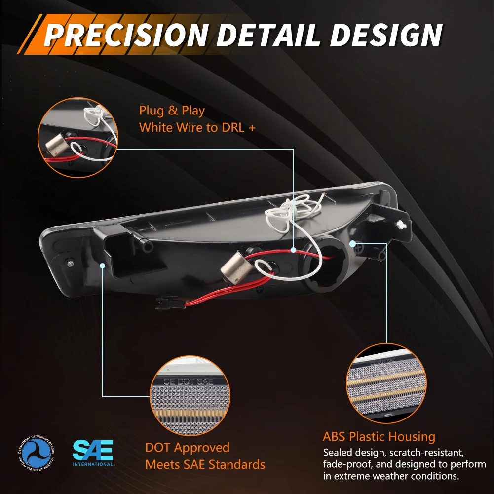 2 قطعة المصد الأمامي بدوره مصباح إشارة مصباح إيقاف السيارة DRL ضوء ث/LED ل 1991-1997 تويوتا لاند كروزر FJ80 1995-1997 لكزس LX450