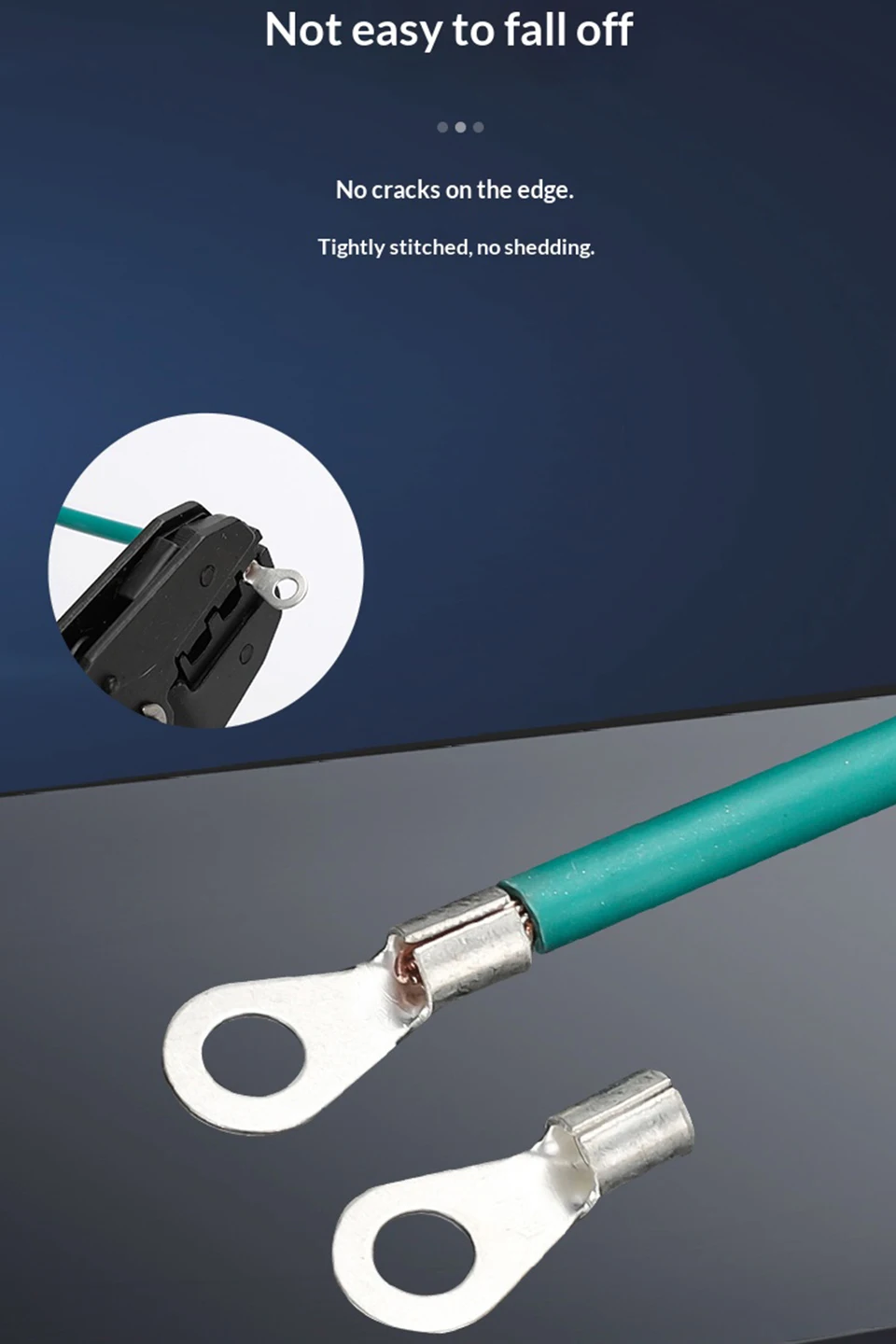 Runder Kabelschuh OT1/1.5/2.5/4/6-4/5/6/8mm Kabelendverbinder aus blankem Kupfer, nicht isoliert, zum Crimpen – Detail 2