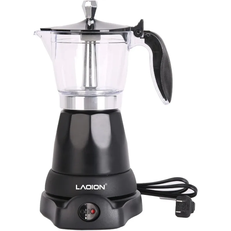 Cuban Coffee Maker, 6 Cup Electric Espresso Coffee Maker, 300ml Portable Cafeteras Electricas Modernas, Electric Moka Pot