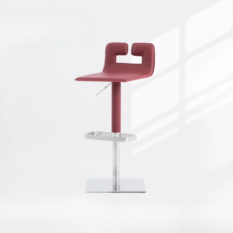 

Italian minimalist stainless steel lifting bar chair high bar chair rotating island table chair