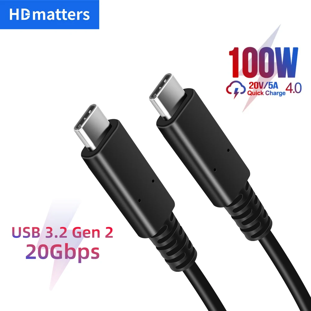 20Gbps USB C Cable Short USB 3.2 Gen 2 Cable PD 100W Type C 4K Video Cable USB C to USB C Video Charging data cable 40CM