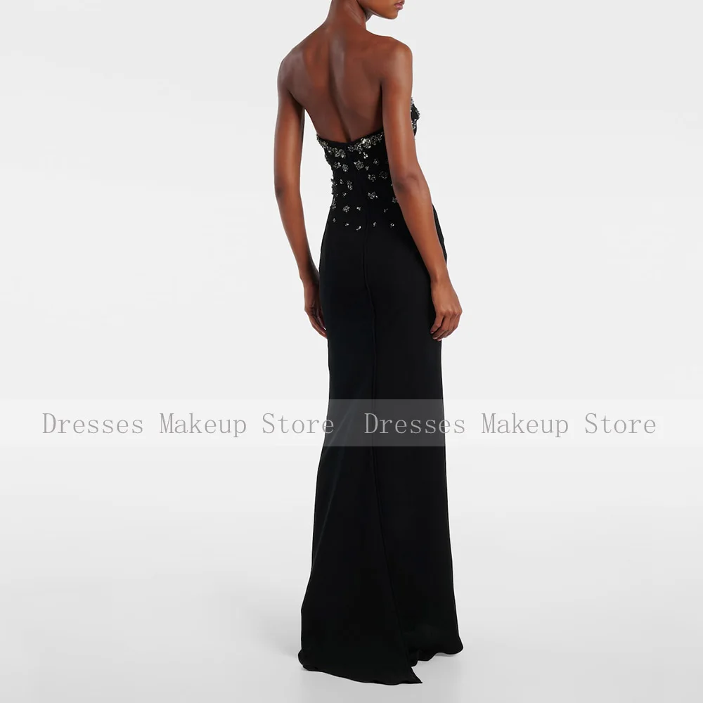 Customize Luxury Evening Dress Crystal Strapless Sleeveless Mermaid Formal Gown Long Trumpet Backless Elegant Women's Prom Gowns image 2