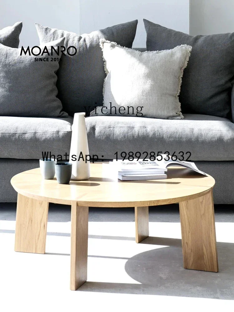 LYY Coffee Table Simple Oak round Living Room Home Small Apartment round Table Combination