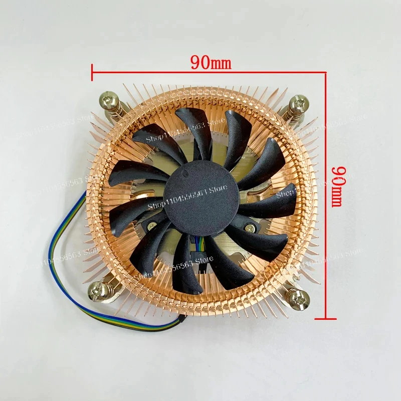 

Ultrathin integrated machine copper bottom heat pipe CPU radiator 115X 1200 1700 industrial computer 4-wire speed regulating fan