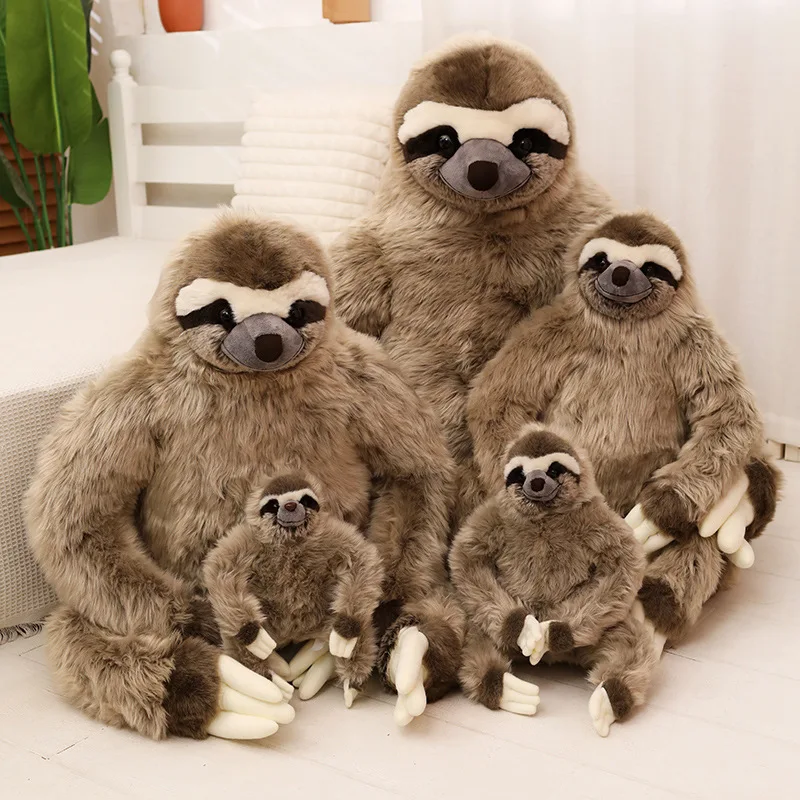 23cm Realistic High Quality Sloth Plush Doll Toy Warm Hug Animal Long Arm Sloth Plush Toy Birthday Gift For Girlfriend And Boys