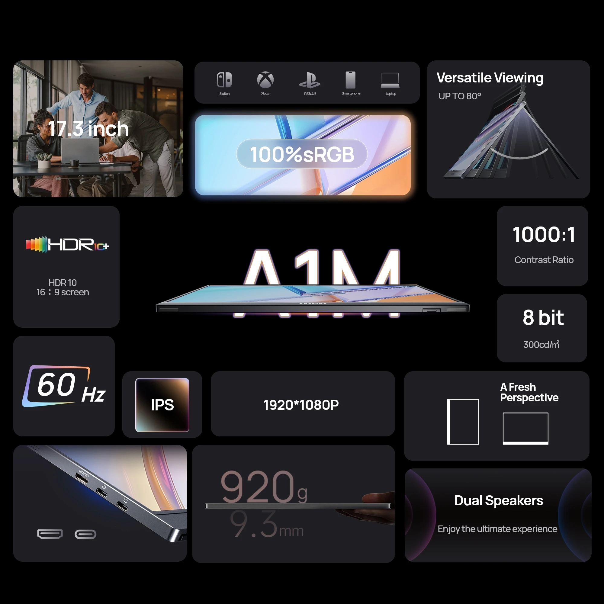 

ARZOPA A1 GREY portable monitor