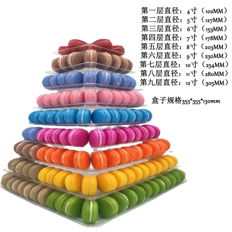 6 Tier Macaroon Pyramid Macaron Tower Display Stand for Macaron Cupcake Fondant Cake Stands Wedding Cake Decoration Kitchen Tool