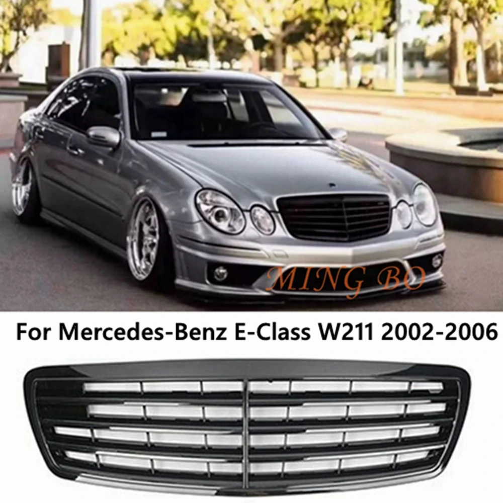 For Mercedes Benz E-Class W211 2002-2006 CL Style Black/Silver/White/Chrome Front Racing Grille