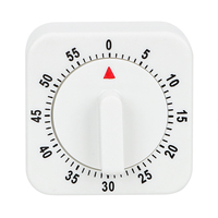 HILIFE Practical 60 Minutes Kitchen Timer Cooking Tools White Square Mechanical Timer Countdown Alarm Reminder