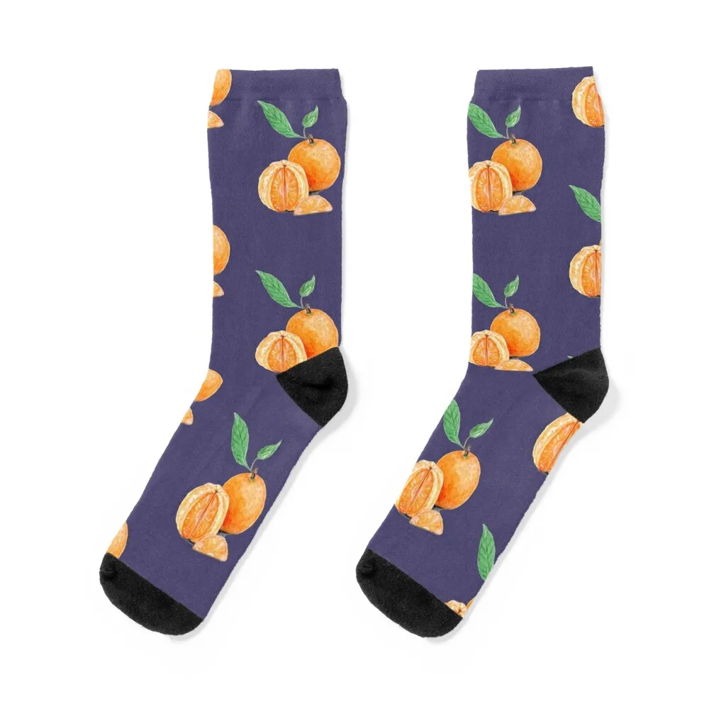 Mandarine - Watercolour Painting Socks bright garter sheer Toe sports FASHION Ladies Socks Men's