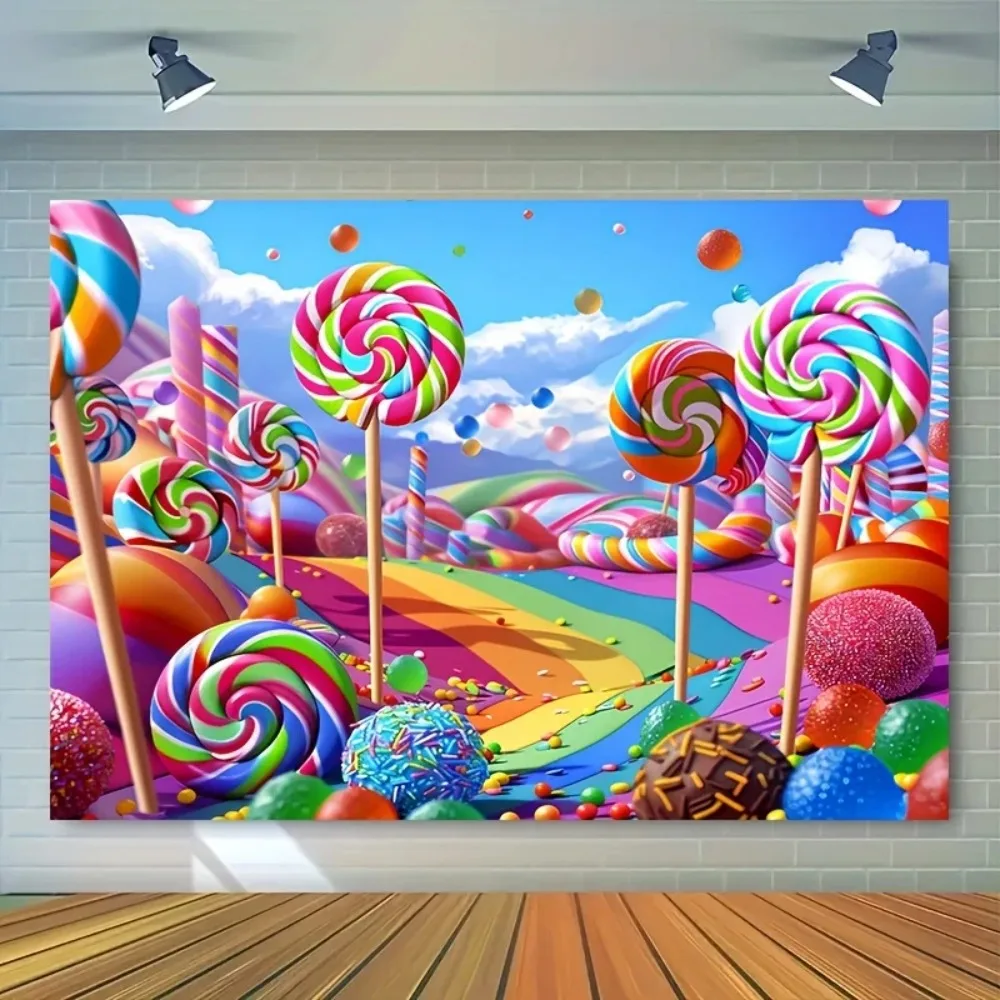 خلفية موضوع كاندي لاند، خلفية كاندي لاند، خلفية حفلة الزنجبيل، خلفية تصوير لتزيين عيد ميلاد الاستحمام