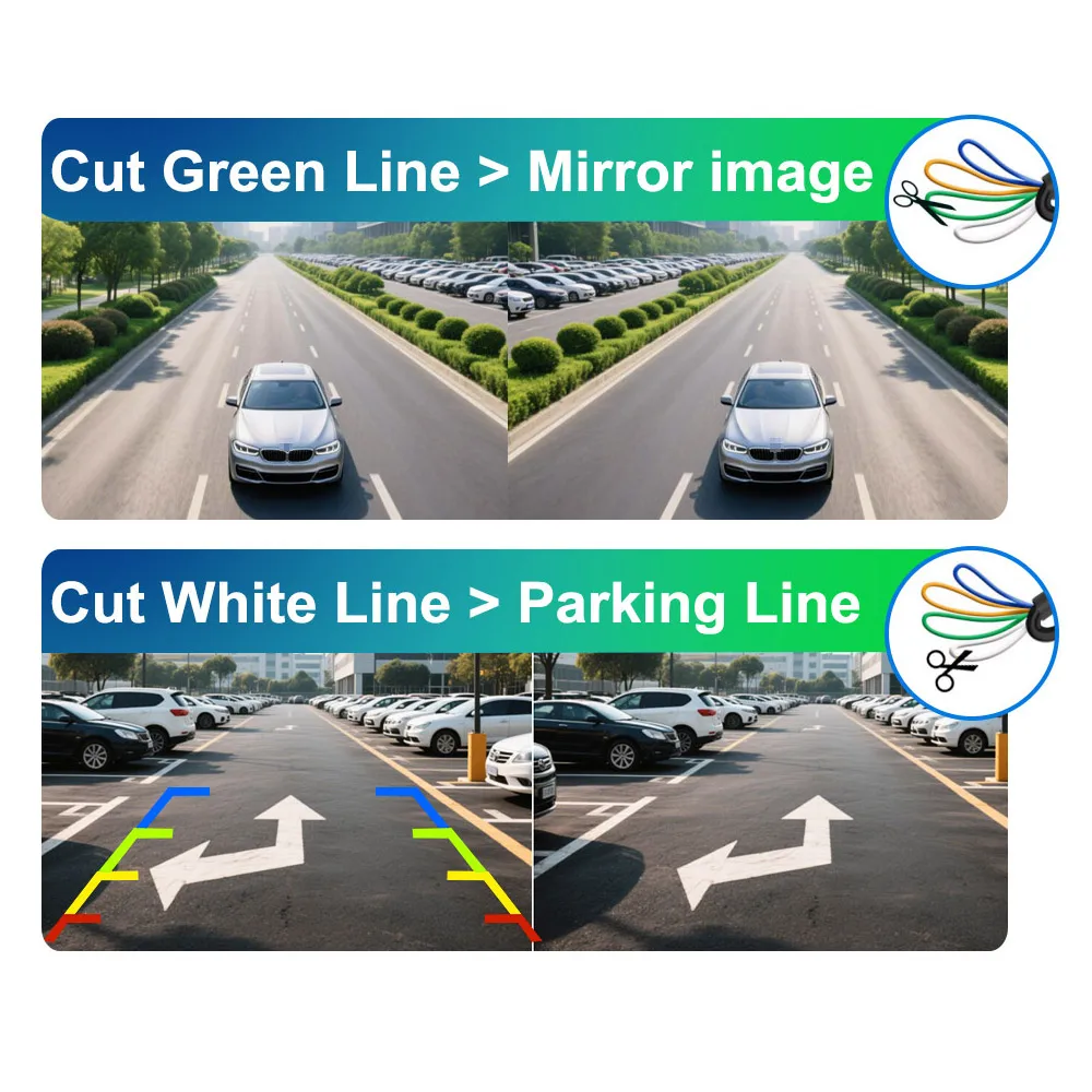 QMKJ CVBS 170 Degree Fisheye Lens Vehicle Rear View Camera Full HD Night Vision Good Waterproof With Auto Reversing Parking Line