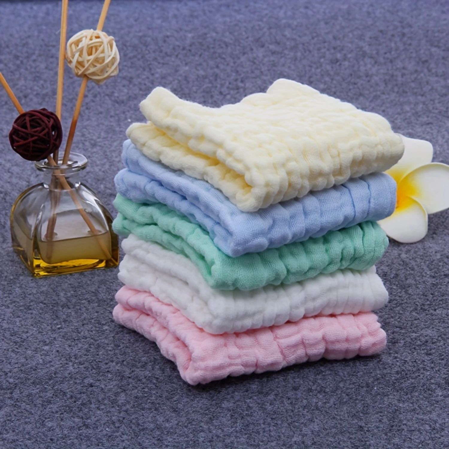 

5pcs 11.81x11.81inch Soft Baby Towels, Baby Face Towel, Handkerchief, Bathing Towel, Washcloth, Wipe, Burp Cloth