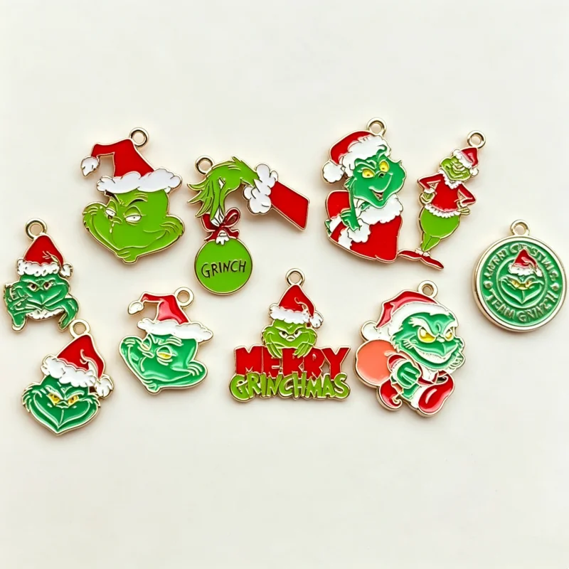 10pcs Christmas Cute Cartoon Bag Phone Chain Pendant Bracelet Necklace DIY