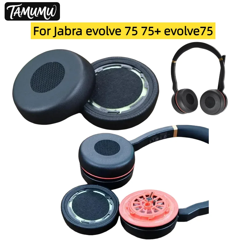 

EarPads For Jabra evolve 75 75+ evolve75 Headphones Headset Replacement Ear Pads Cups Earpad Memory Foam Cushions