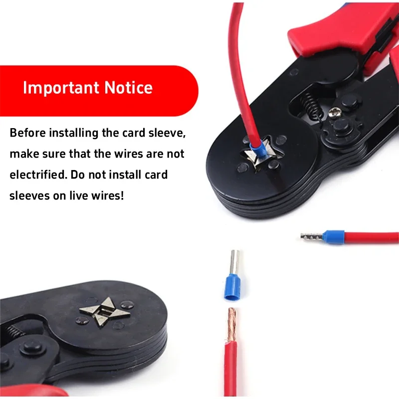 23-7AWG Selbstjustierendes Ferrule-Crimpset, HSC8 6-4A Crimpzange mit 1200 Stück Kabelschuhen für Elektroreparaturen – Detail 2