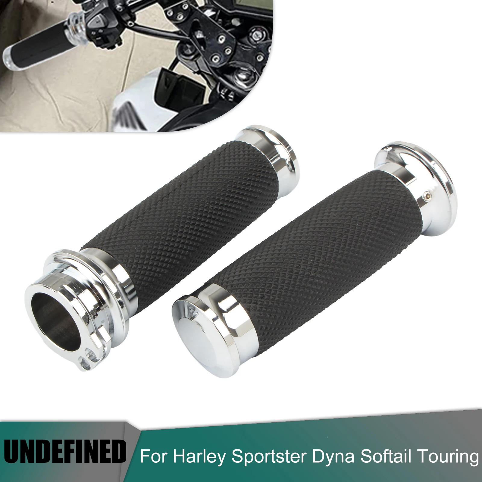 

25MM Motorcycle Handlebar Grips CNC Rubber 1" Handle Bar Grip For Harley Sportster Road King Street Glide Cruiser Bobber Chopper