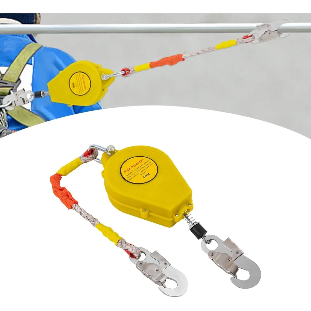 Corda de fio de aço portátil para construção, autoextração, proteção vitalícia, trabalho aéreo, telhados, engenharia, segurança, 33 pés, 10m