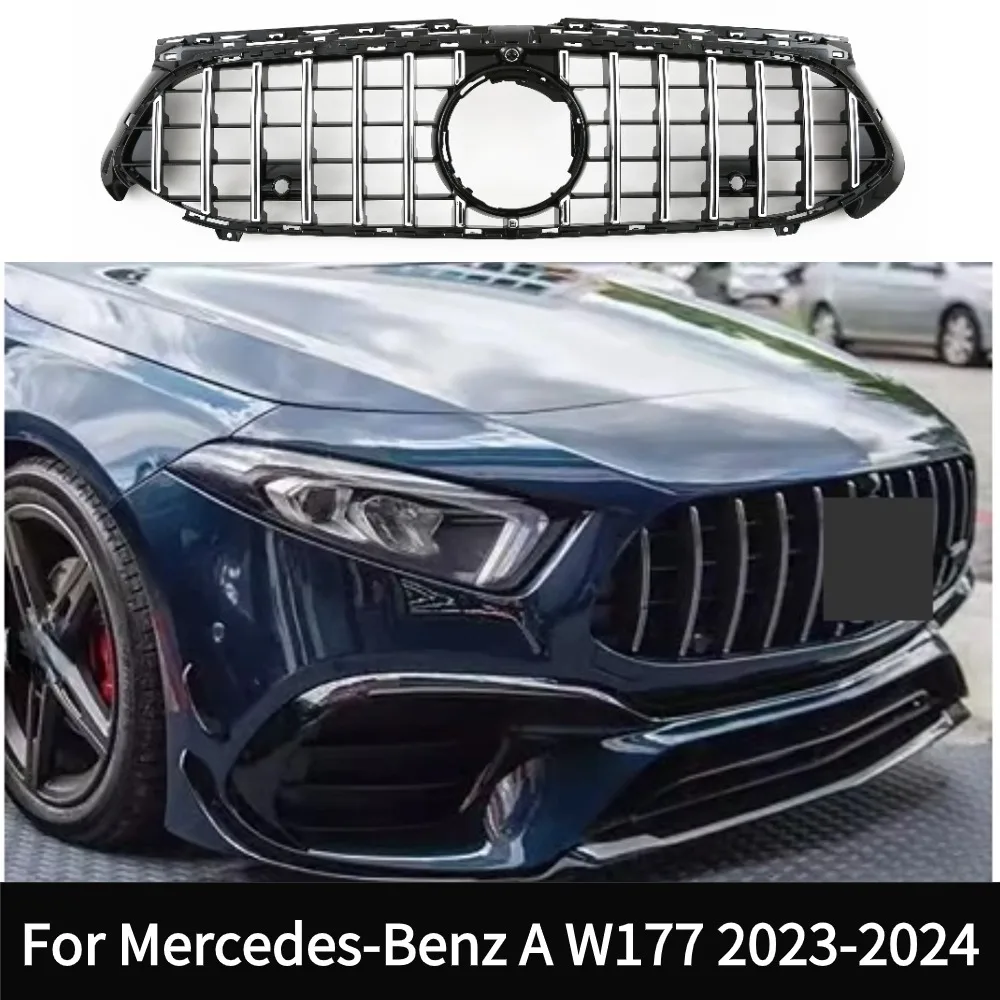 For Mercedes-Benz W177 A-Class 2023-2024 A180 A200 A220 A250Sport Middle Mesh Front Inlet Radiator Grille Bumper Grill Tuning