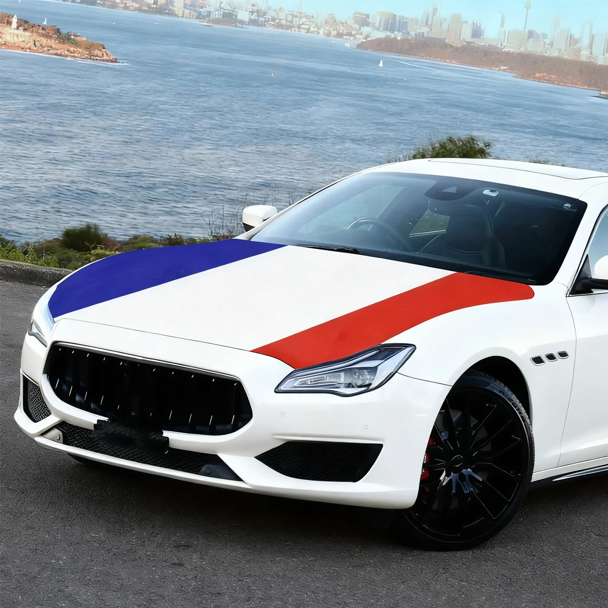 فرنسا هود غطاء العلم 155 سم × 115 سم، سيارة وطنية، لديكور السيارة، العلم الفرنسي سيارة قبعة راية ملحقات للتزيين #2