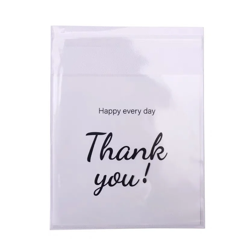 100Pcs/Lot Thank You Self Adhesive Plastic Bags DIY Jewelry Packaging Pouches for Earrings Beads Party Gift Packing