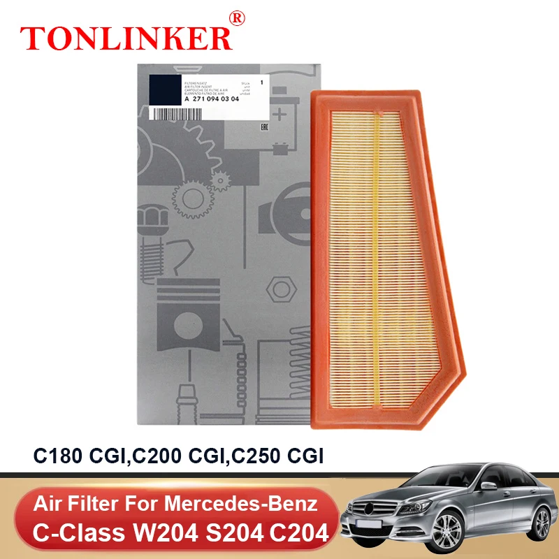 

TONLINKER Engine Air Filter A2710940304 For Mercedes Benz C Class W204 S204 2007-2014 C180 C200 C250 CGI 1.8L Car Accessories