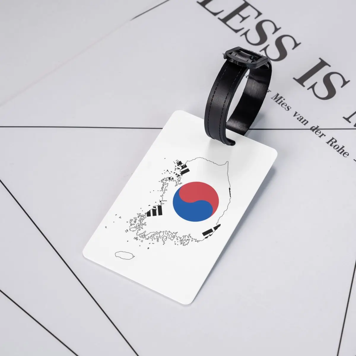 Tag bagasi peta bendera Korea Selatan Kustom tag bagasi sesuai pesanan penutup privasi Label ID