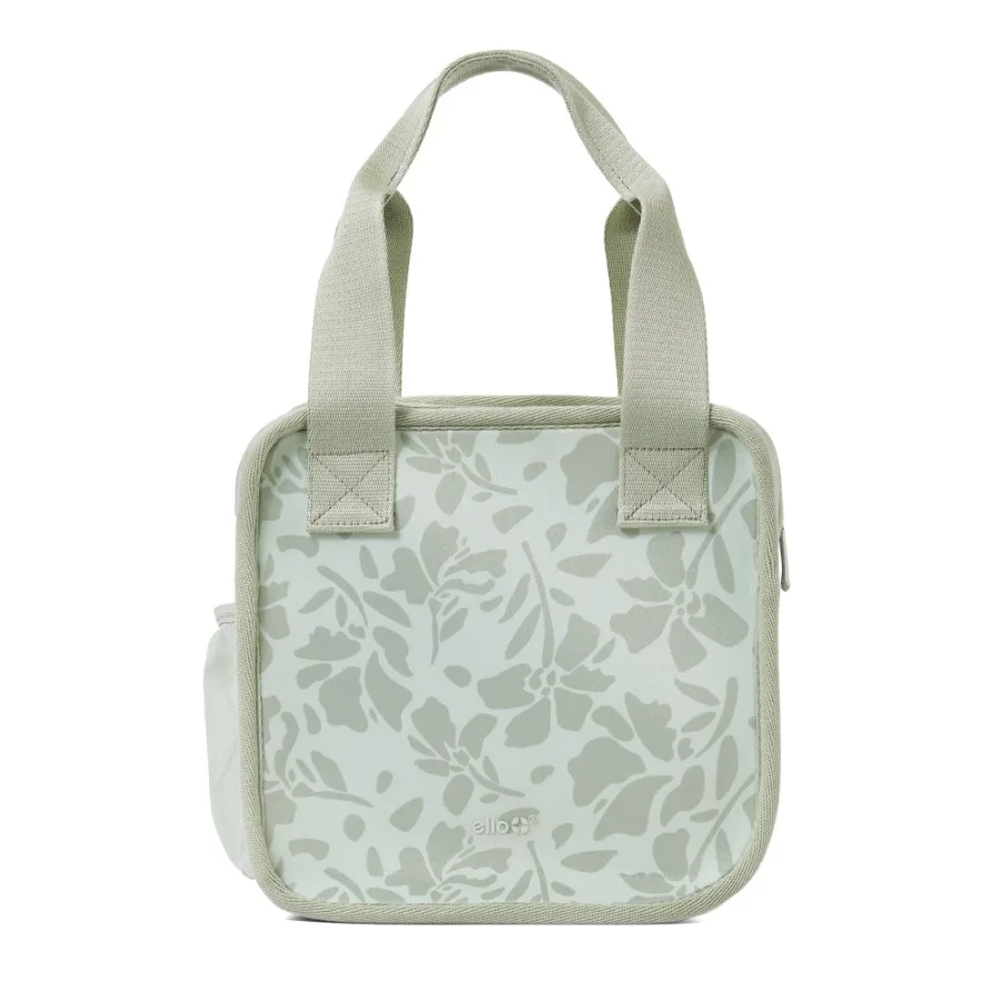 

Floral Pattern Insulated Neoprene Lunch Tote with Zipper, Sage