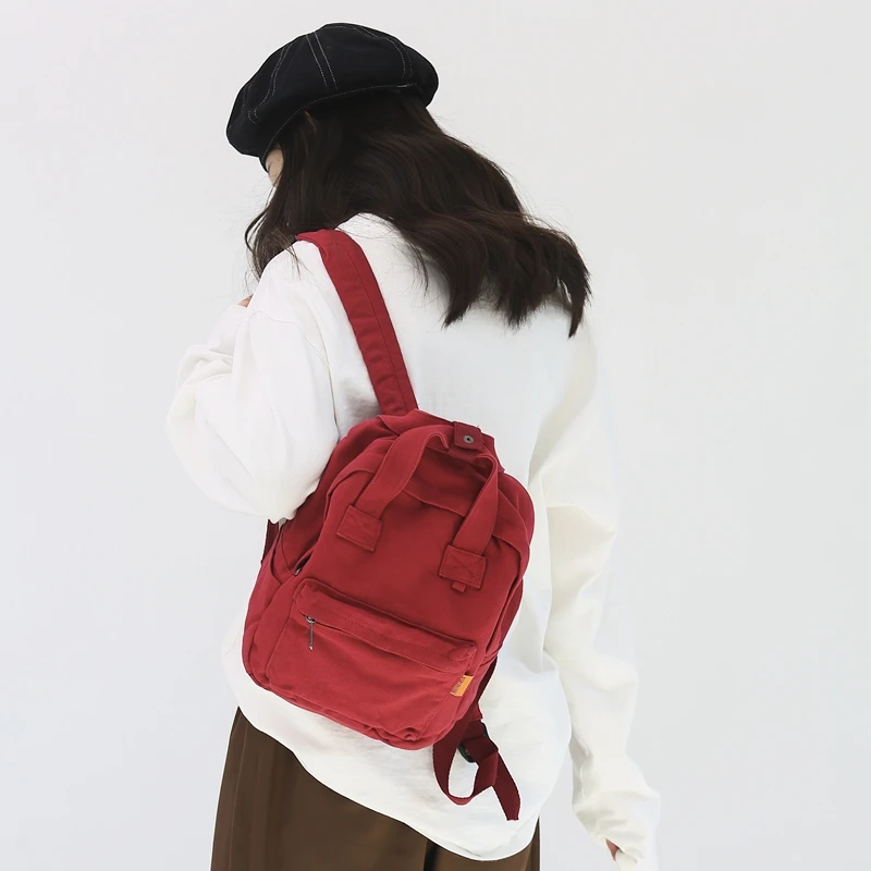 Y2K Bags For Women 2023 Soild Canvas Backpacks Shoulders Bag Female Travel Knapsack Korean Packbag Vintage Rucksack Book Mochila