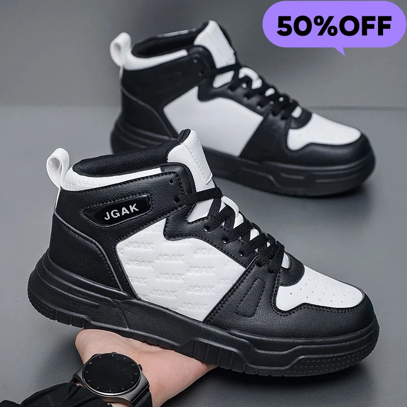 

Мужские кожаные кроссовки 2026 года, высокие, повседневные, спортивные, для скейтбординга, на плоской подошве, хит продаж для дропшиппинга