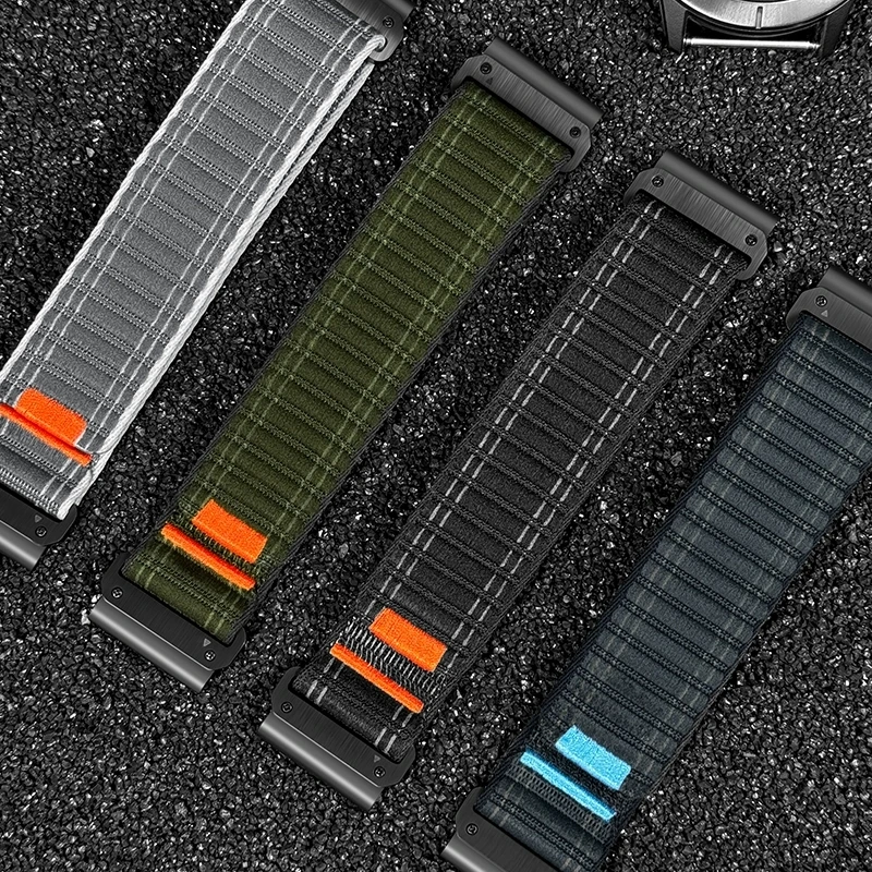 ل GARMIN 47 51 مللي متر حزام ساعة نيلون 22 26 مللي متر QuickFit الفرقة ل Fenix 8 7 7X 6 6X 5 5X /Enduro2 3/Epix Pro/Foreunner965 سوار