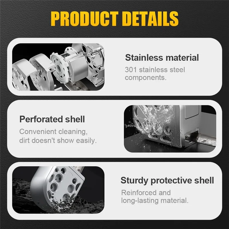 شريط قياس من الفولاذ المقاوم للصدأ ABLK بطول 16/25 قدم مضاد للصدأ، مغناطيسية قوية على القاع، تصميم مجوف، محمول