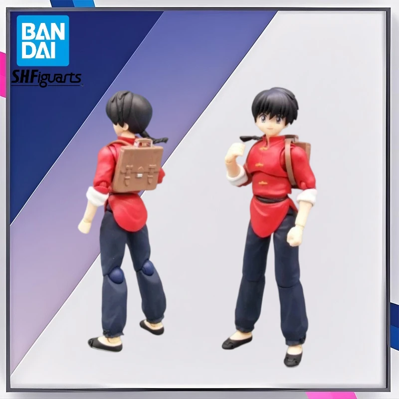 100% Original Bandai Sh Figuarts Ranma Saotome Ranma 1/2 en Stock Anime Collection de figurines d'action modèle jouets Figure cadeaux