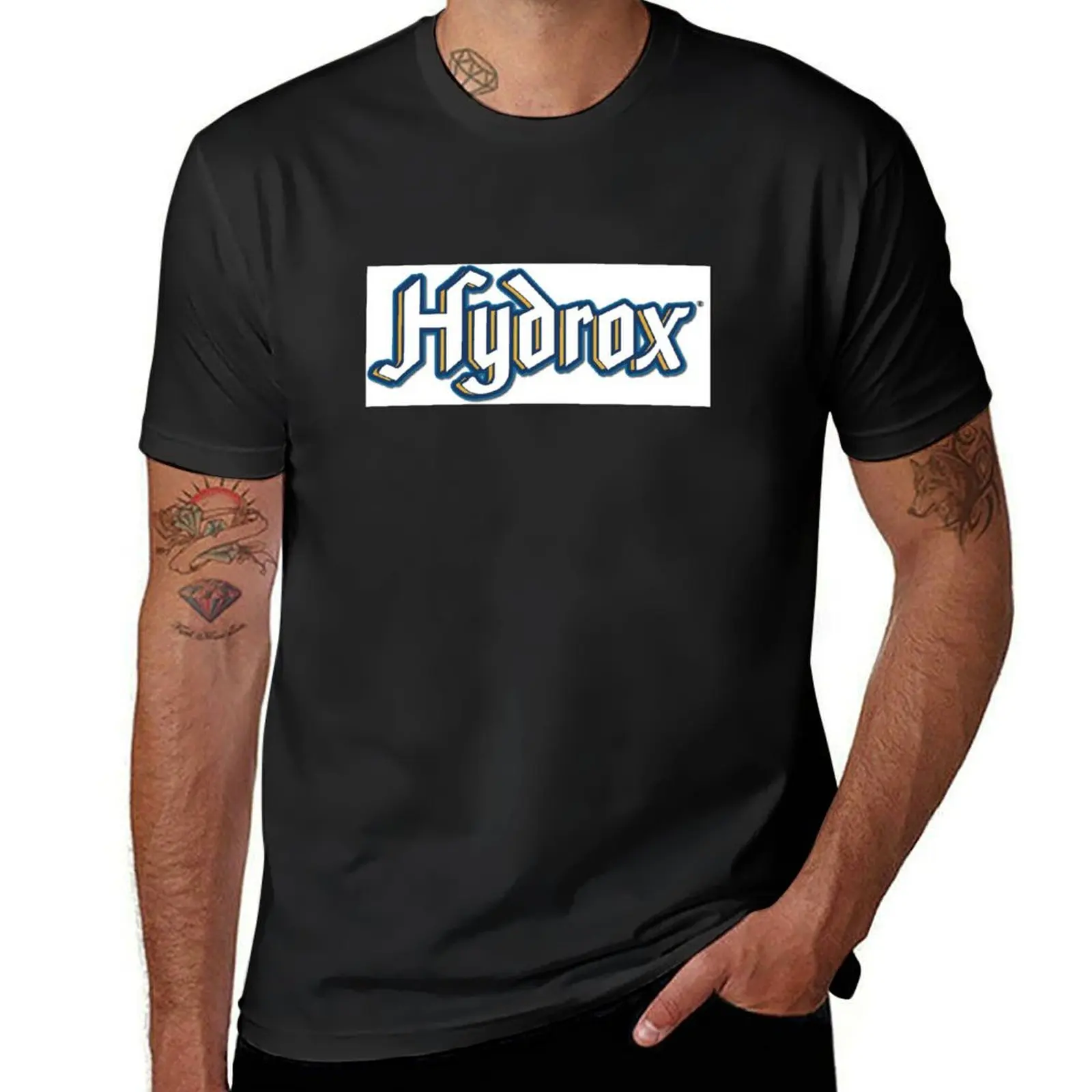 Hydrox? Cookie Logo T-Shirt summer tops anime sweat shirts, men