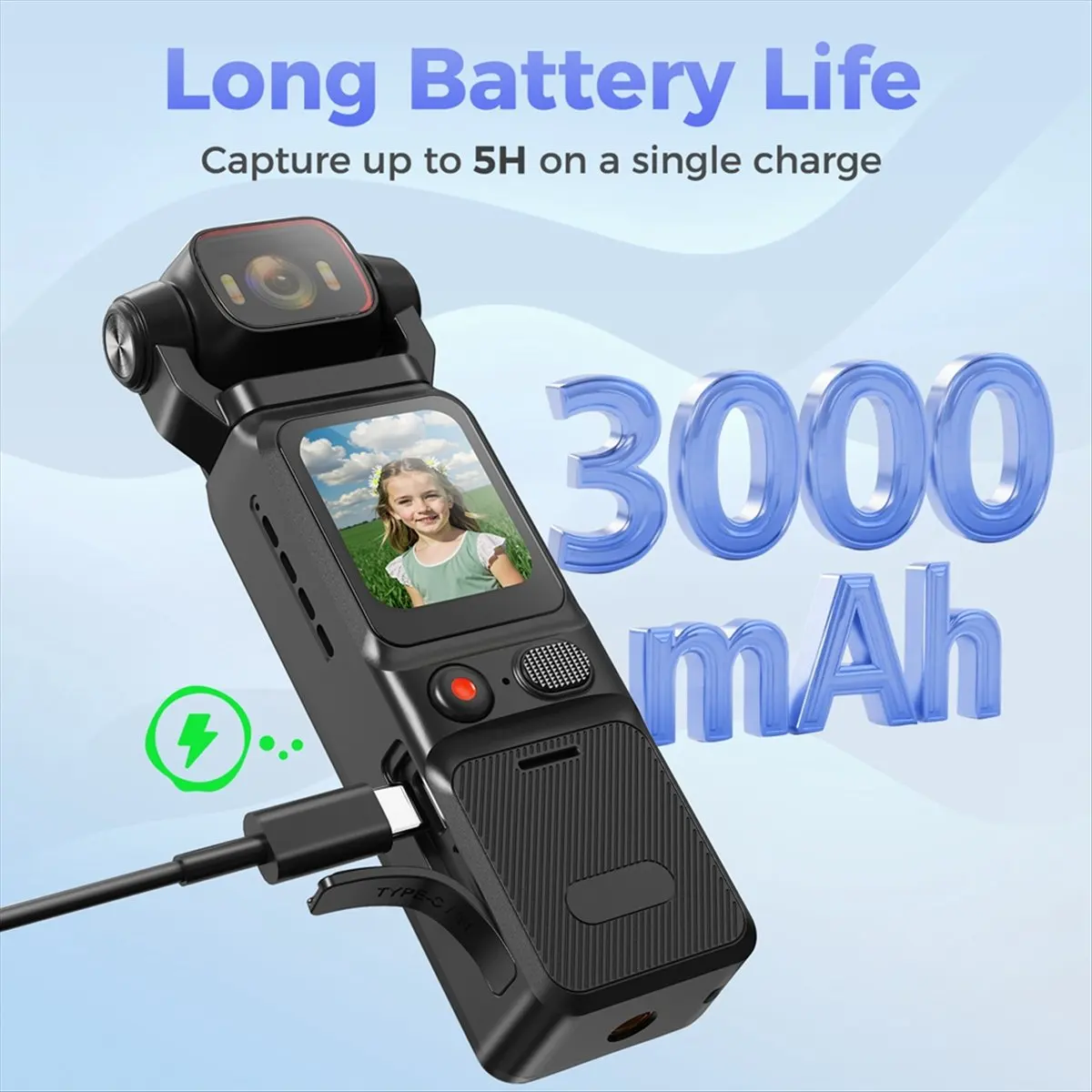 Limited Stock！4K HD Portable Pocket Camera WIFI Video Recorder with Gimbal Handheld Stabilizer Body Camera for Outdoor Sports