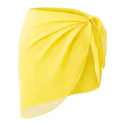 Vestido de playa corto de chifón UPF con sarong transparente versátil