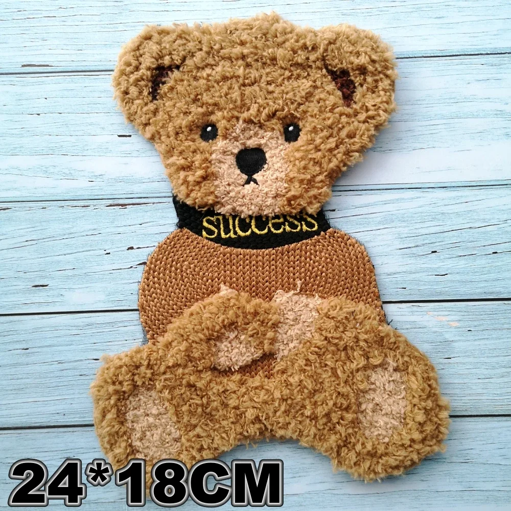 Embroidery Chenille Basketball Bear Patch,sew on Rose Bears Patches,cartoon Badges Animal Appliques,DIY Accessory A219161