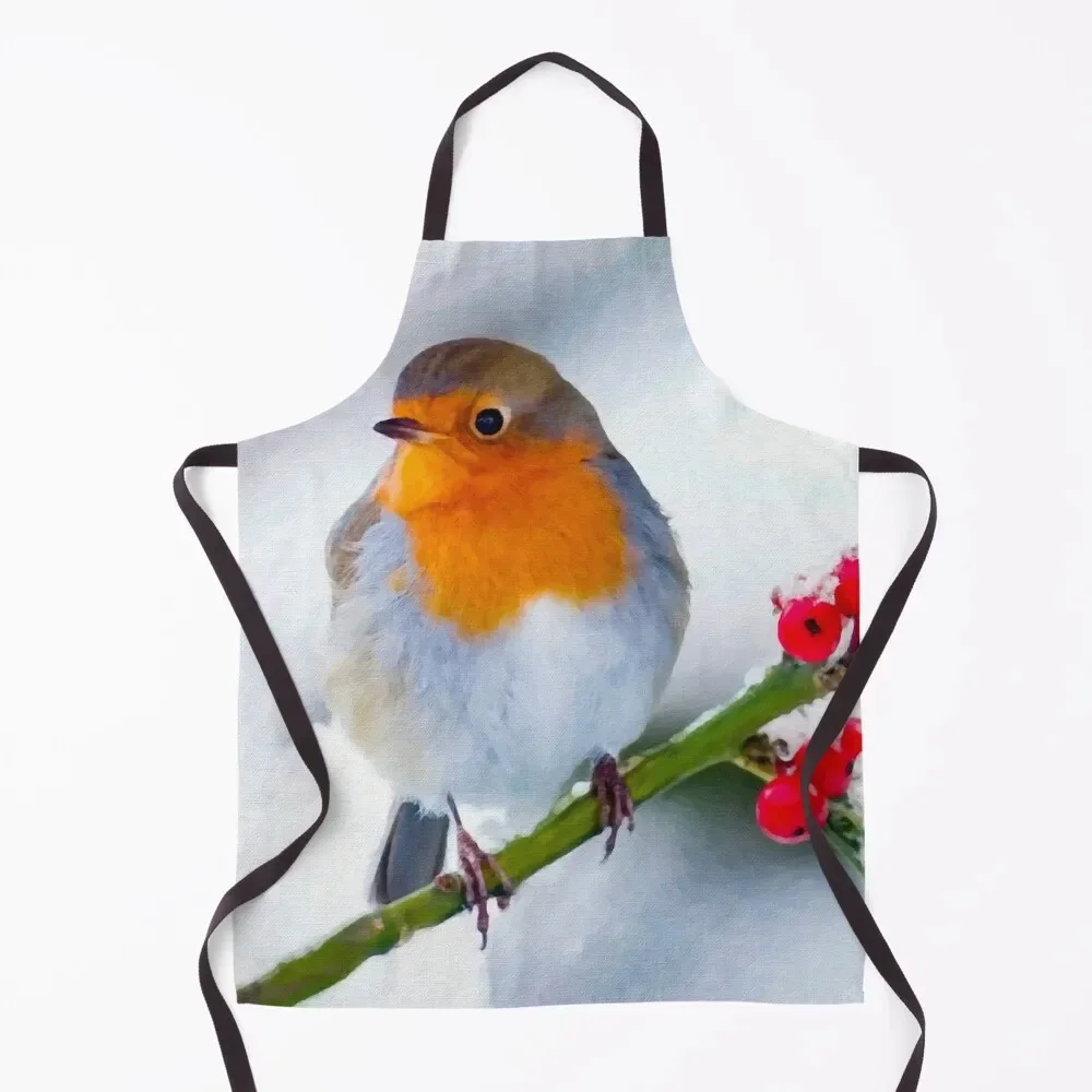 

Robin Redbreast Apron Sexy kitchen clothes for men Kitchen And Household Goods japanese style Apron