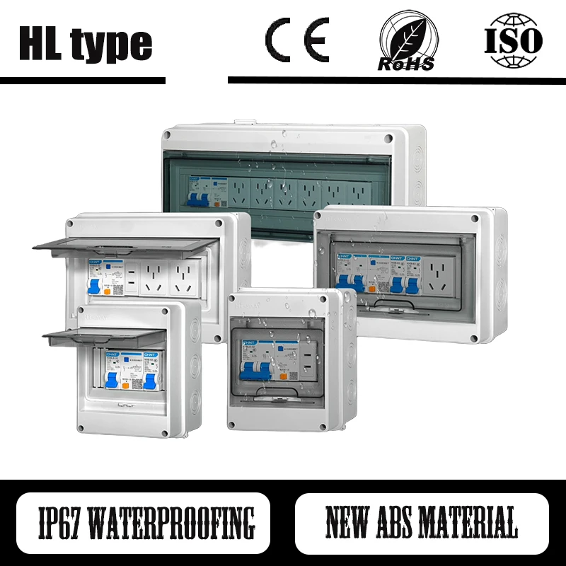IP65 Eight Way Waterproof Distribution Box Circuit Breaker Junction Case Plastic Electrical Panels Connectors Terminals Boxes ﻿