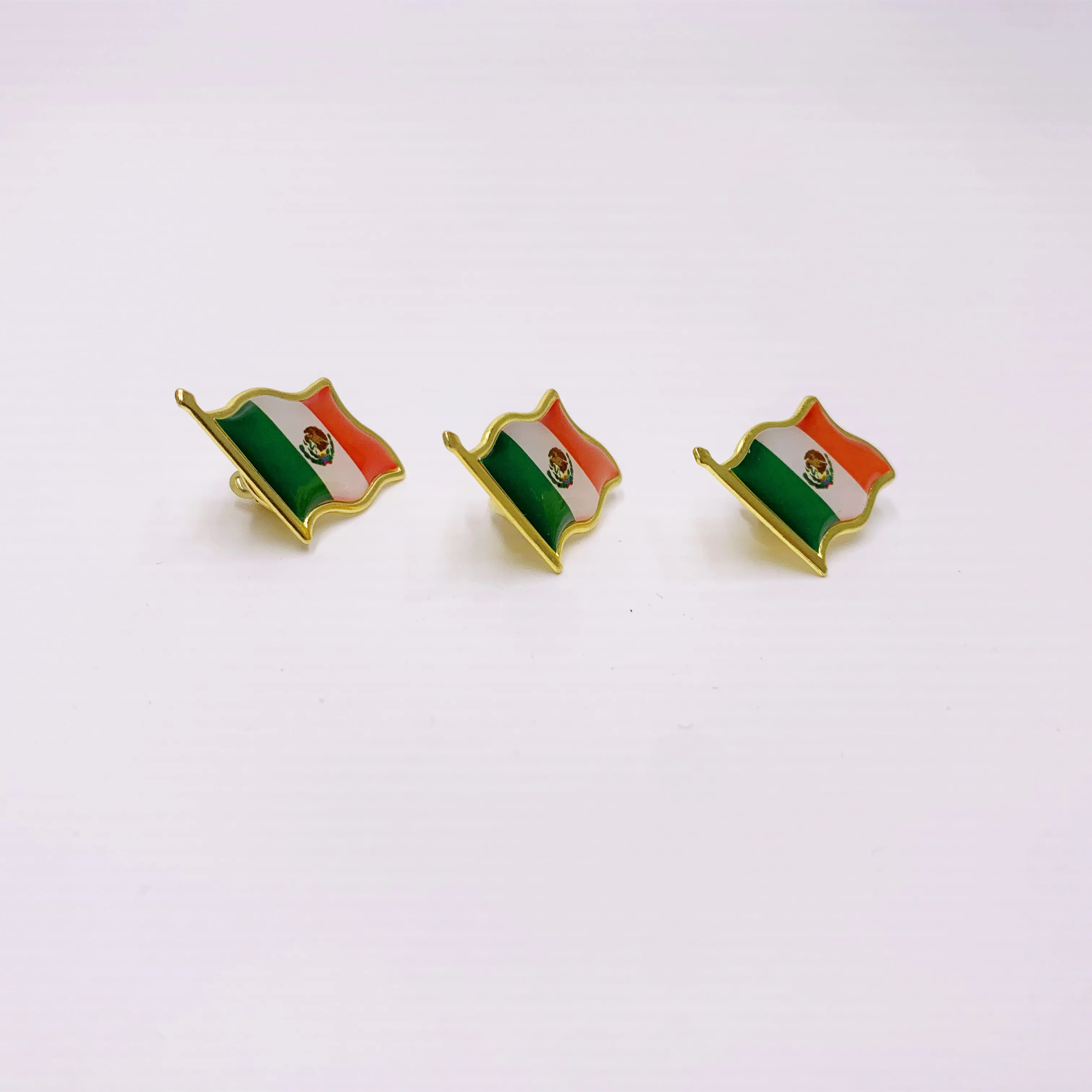 100 Pack Metal Mexico Flag Lapel Pin Waving Mexican Pins Souvenir Friendship Patriotic Brooches Bulk Souvenir Series