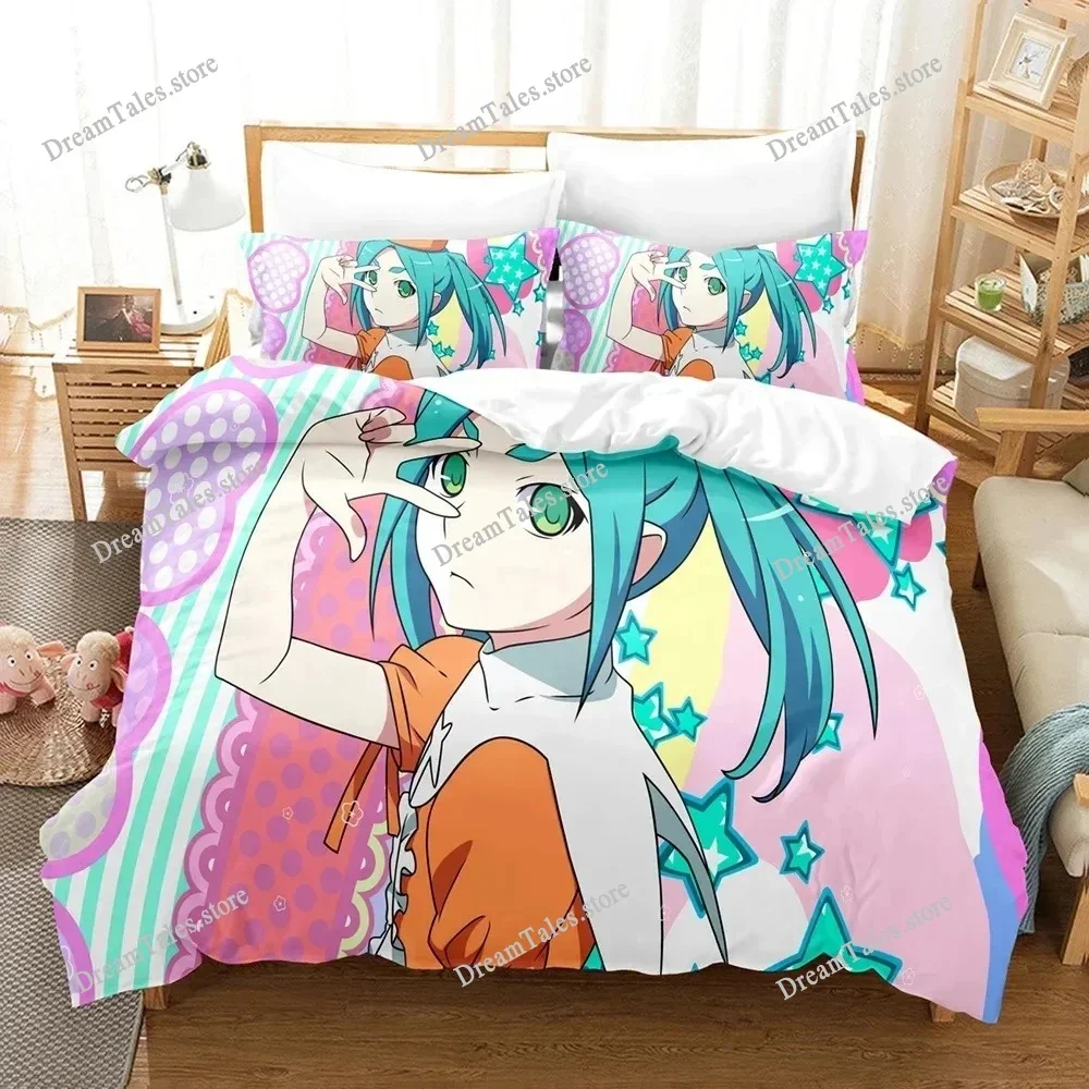 New 3D Print Monogatari Series Bedding Set Anime Araragi Koyomi Duvet Cover Double Twin Full Queen King Adult Kids Quilt Cover74
