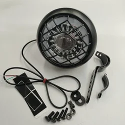36V48V Strong Light Headlights Retro Black LED Headlights Electric Vehicle Accessories Electric Vehicle Self Accessories