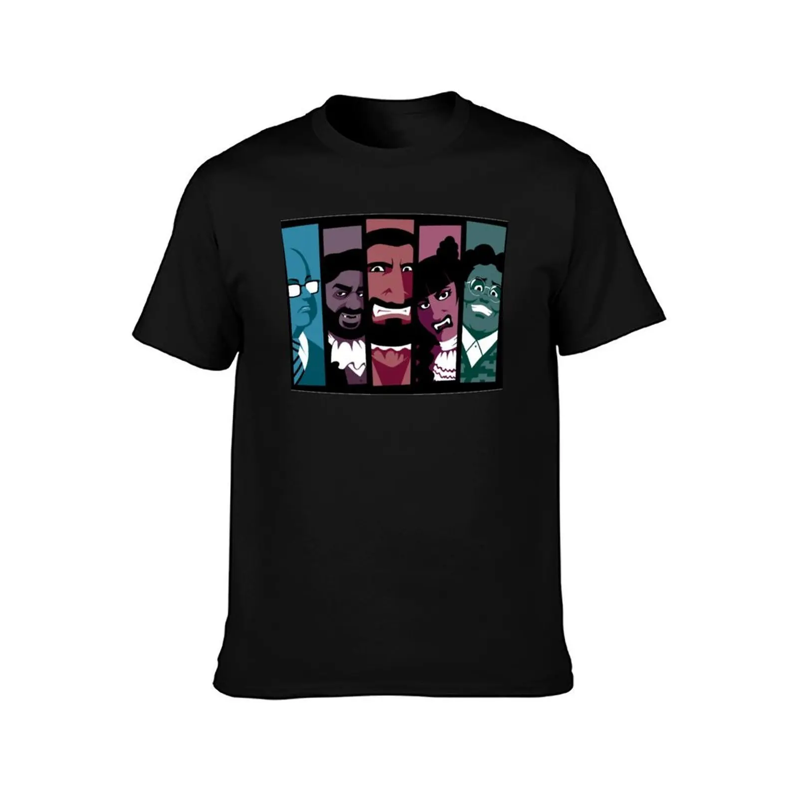 What We Do in the Shadows Color blocks T-Shirt Gym Wear Breathable Short Sleeve Tee T-Shirt
