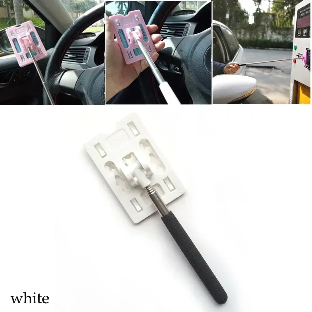 Adjustable Car Toll Card Stick Touch N Go Stick Holder Stickable Telescopic Parking Toll Swiping Stick Contactless Payment Rod